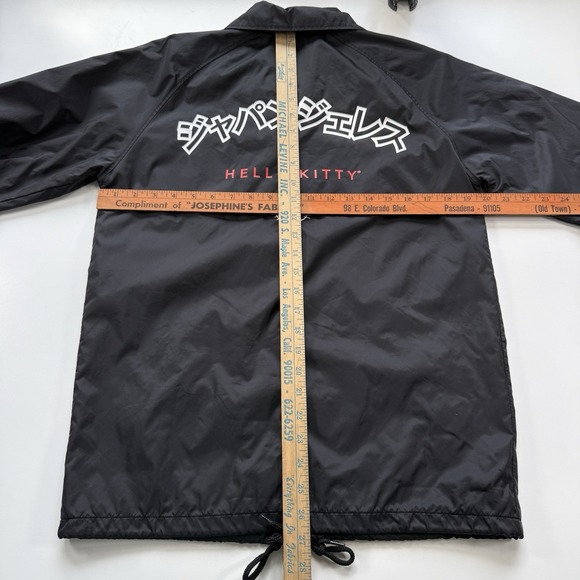 JAPANGELES x Hello Kitty  Windbreaker Coach Jacket Snap Button Black XS Limited - Picture 8 of 11